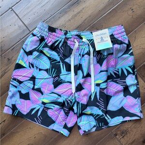 Chubbies Tropical Pattern Swim Trunks with 2-in-1 Liner. Brand New - Size Small
